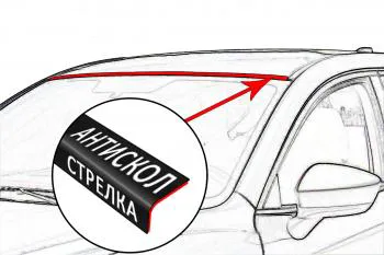 Универсальный антискол лобового стекла Стрелка11 SSANGYONG Musso (1993-2005)
