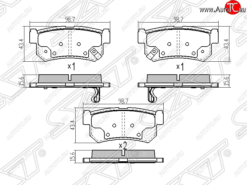 Колодки тормозные SAT (задние) SSANGYONG Actyon 1 - Rexton Y200-0
