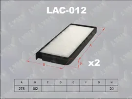 LYNX LAC012. Фильтр салона SSANGYONG