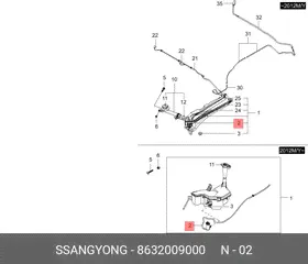 Двигатель омывателя SSANGYONG 8632009000 Мотор омывателя SSANGYONG Actyon (06-),Kyron (05-) стекла в