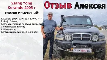 Отзыв от Алексея. Машина - Ssang Yong Korando 2005 г. Переоборудование и регистрация.
