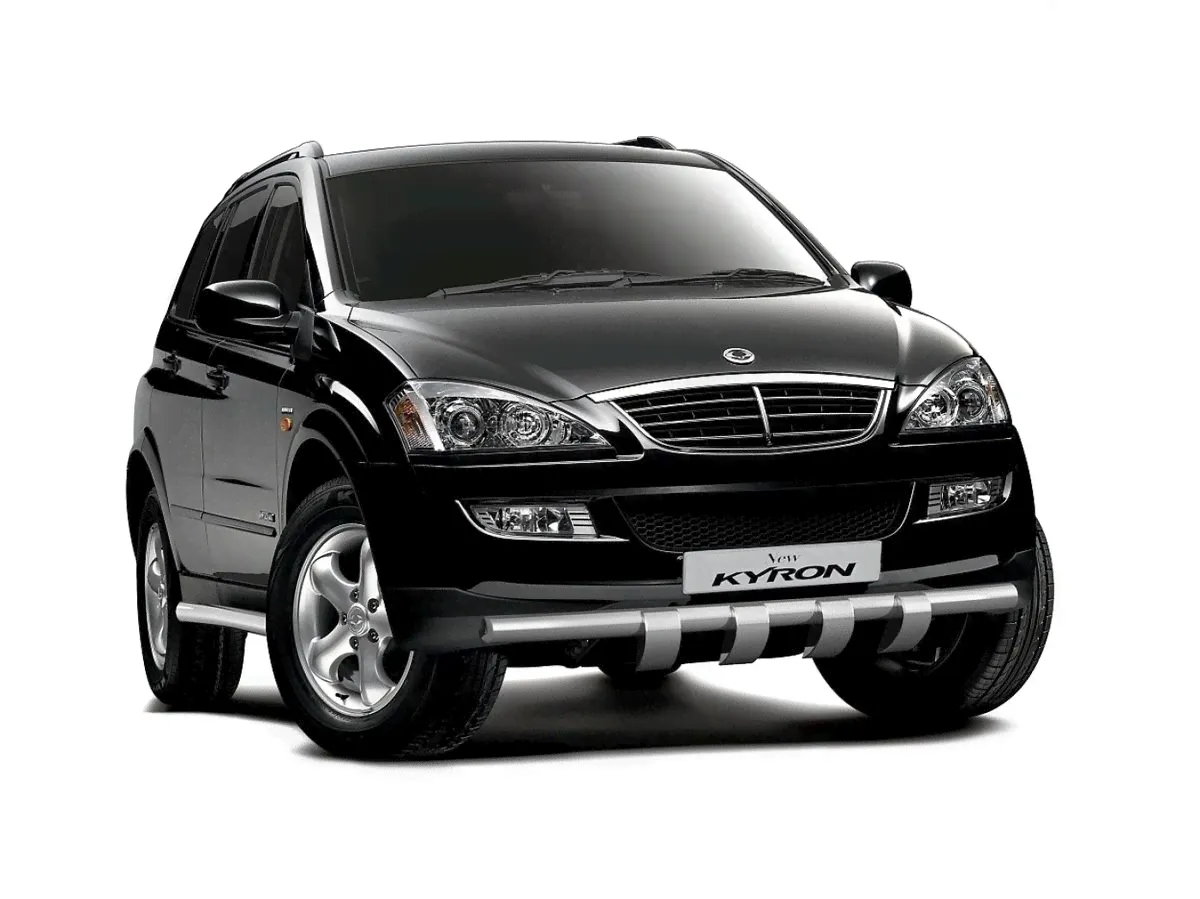 Защита переднего бампера Ø63мм с зубьями SsangYong Kyron (нерж) 2013-