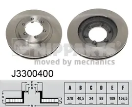 NIPPARTS J3300400. Диск тормозной SSANGYONG KORANDO 96-/MUSSO 96-/REXTON 2.9D 02- передний