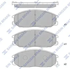Тормозные колодки Sangsin Hi-Q передние для SsangYong Kyron I 2005-2015. Артикул SP1171